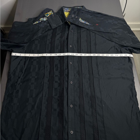 Robert Graham Men’s Casual Button Down Shirt Flip Cuff Black - Picture 6 of 7